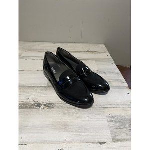 Lamplight Blair 134667 black suede like and patent leather like loafer size 10